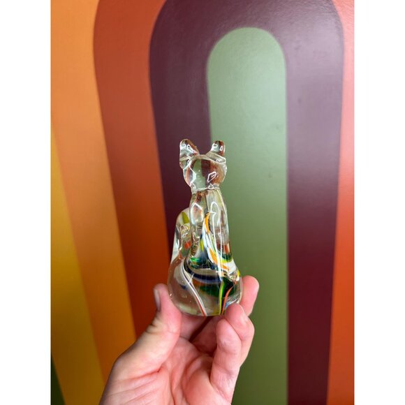 Vintage art glass paperweight snail figurine glass multicoloured - Picture 5 of 5